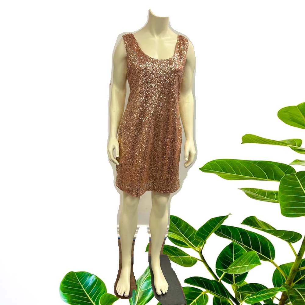 RUE 21 SEQUINED DRESS SLEEVELESS mini FULLY LINED BACK ZIPPER SIZE XL